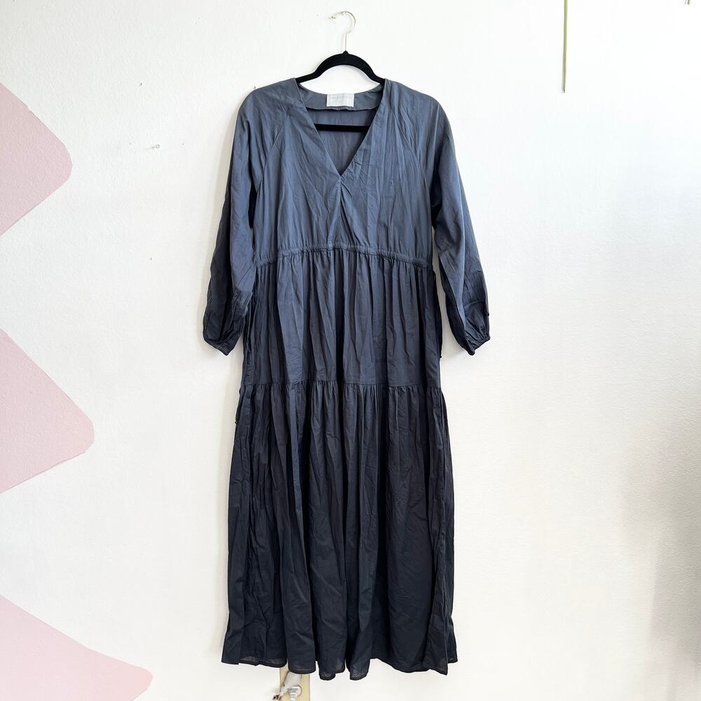 Modern Citizen Maxi Dress Blue Flowy Minimalist Quiet Luxury Small